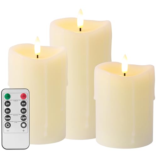 Ivory Real Wax Made Wax Drip LED Flameless BBattery (3 Count)