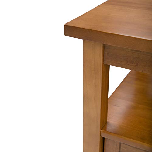 Warm Shaker 20" Wide Solid Wood End Table in Light Golden Brown
