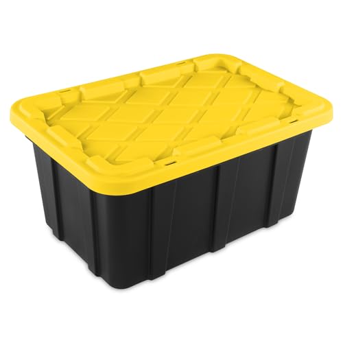 Industrial Storage Tote with Lids for Garage (24 Count)