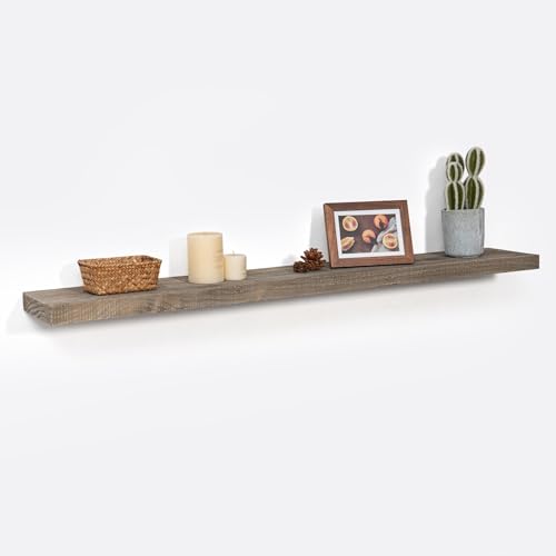 Solid Reclaimed Wood Floating Shelf 48inches Width and 8 inches Depth