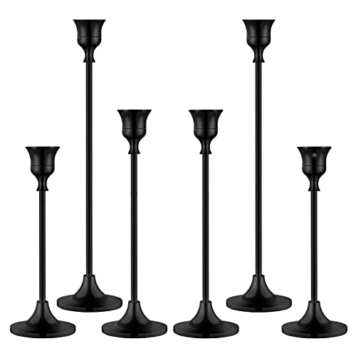 Black Taper Candle Holders Set of 6 (6 Count)