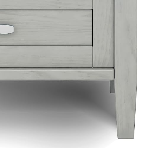 Warm Shaker 20" Wide Solid Wood Square End Table in Fog Grey