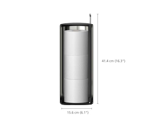 EasyStore Luxe Stainless Steel Concealed Toilet Paper Holder Stand Storage with Lid (3 Count)