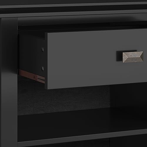 Artisan 24" Wide Solid Wood Bedside Table in Black