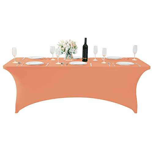 Spandex Table Cover for 8FT or 4ft or 6ft Table Universal Fitted Stretch Tablecloth for Party