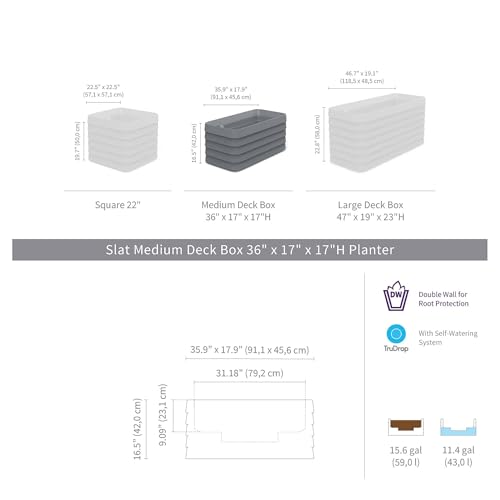 Slat Medium Rectangular Planter Box for All