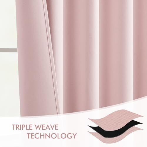 Light Pink Back Tab Blackout Curtains 72x84 Inch Length 2 Panels Set (2 Count)