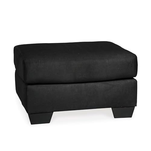 Black Microfiber Ottoman
