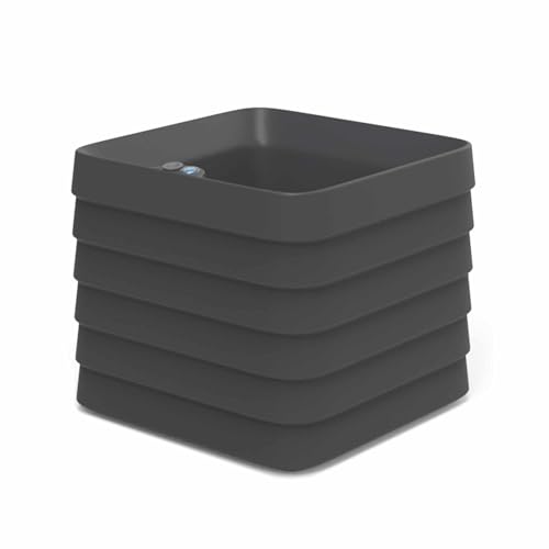 TruDrop Self Watering Slat Square Box Planter