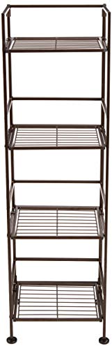4 Tier Iron Towel Shelf Black 11.4"L x 11.8"W x 44.5"H