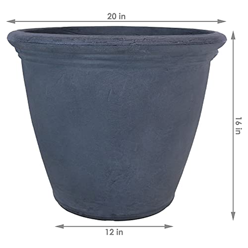 Sunnydaze Anjelica 20'' Large Plastic Planter Pot for Plants (2 Count)