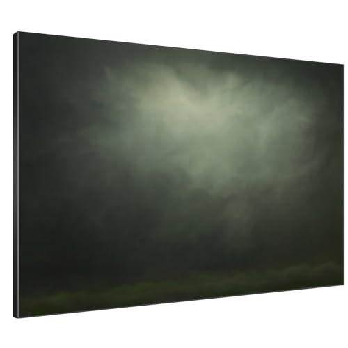 36"x46" Extra Large Framed Wall Art Moody Green Abstract Cloudscape