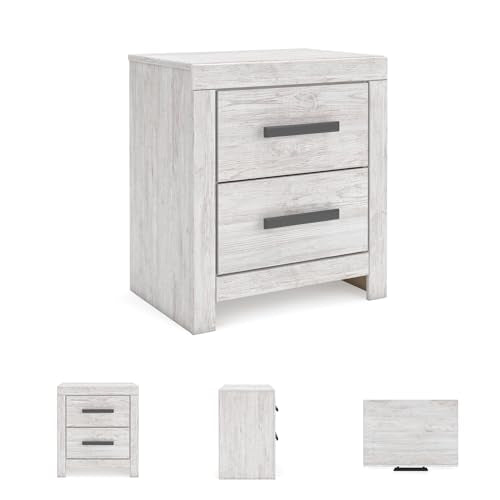 Nightstand 2 Drawer White