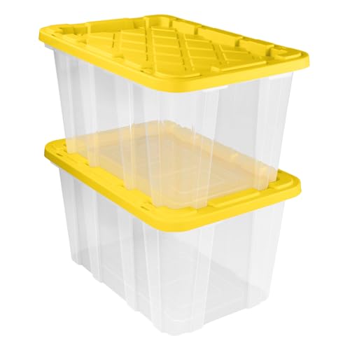 Industrial Storage Tote with Lids for Garage (16 Count)
