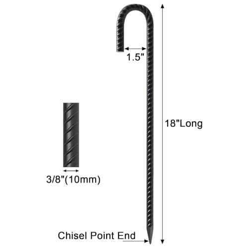 Rebar Stakes 18 Inch J Hook Heavy Duty (16 Count)