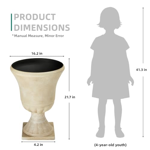22" Tall Urn Planters Set of 2 Large Flower Pots (2 Count)