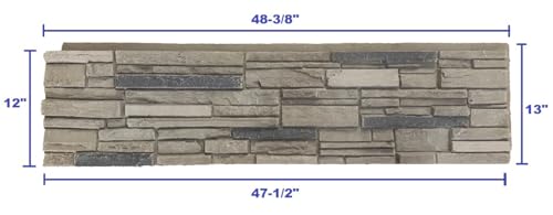 Distinct 6 Pack Faux Stone Wall Panel 48 in x 13 in x 2 in Stacked Stone High Density Polyurethane Wall Siding Panels 24 sq ft (24 Sq Ft)
