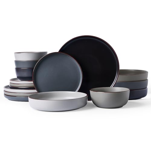 Mercury 16 Piece Dinnerware Set with Pasta Bowls