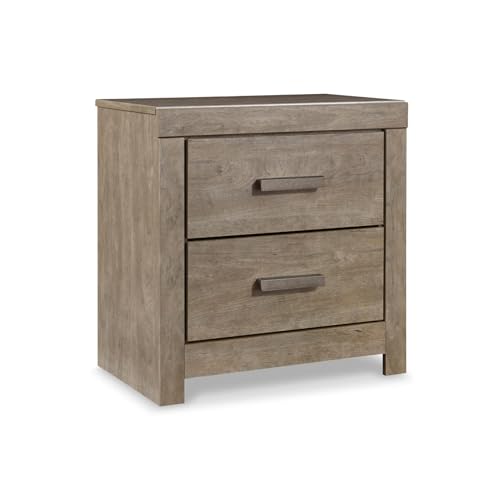 Culverbach Modern 2 Drawer Nightstand with 2 USB Charging Stations