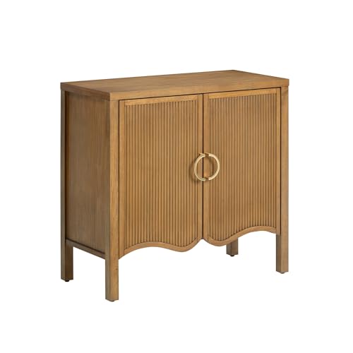 Scott Transitional Fluted Accent Cabinet or Storage Cabinet for Living Room or Entryway with Solid Wood Panel