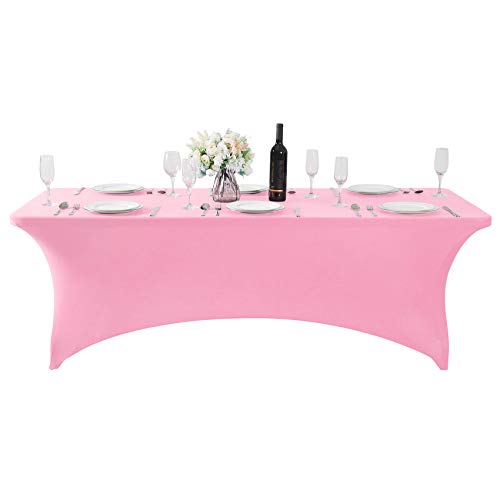 Spandex Table Cover for 8FT or 4ft or 6ft Table Universal Fitted Stretch Tablecloth for Party