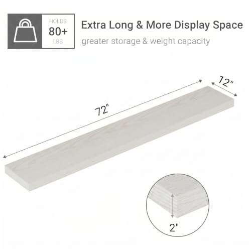 Deep Floating Shelves 60x12” Set of 1