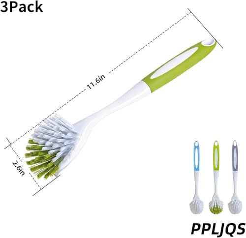 Dish Brush Scrub Brush with Handle (3 Count)