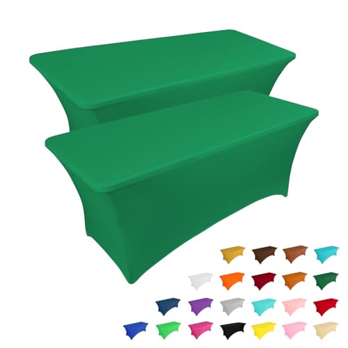 4FT Table Cloth for Rectangular Spandex Emerald Green Table Cover