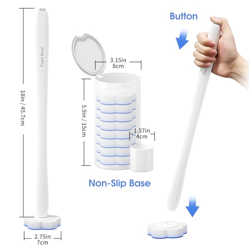 Disposable Toilet Bowl Brush with 40 Toilet Wand Refills