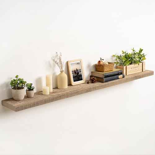 60 Inch Long Wood Floating Shelf