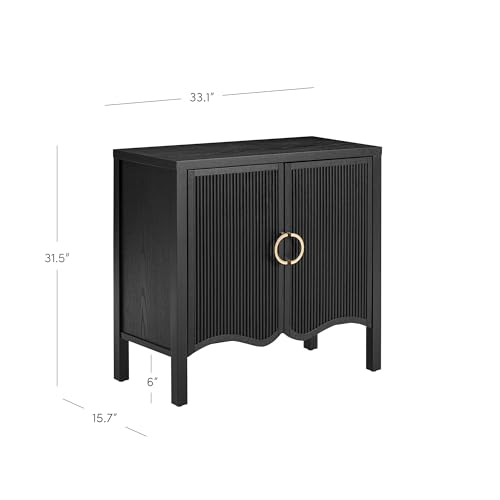 Scott Transitional Fluted Accent Cabinet or Storage Cabinet for Living Room or Entryway with Solid Wood Panel