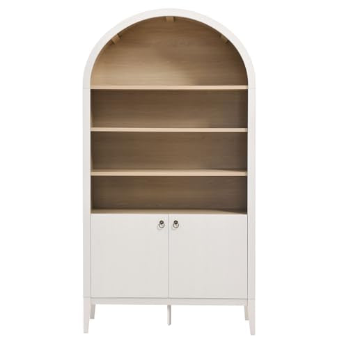 Nolan Tall Arched Storage Display Cabinet in Ivory