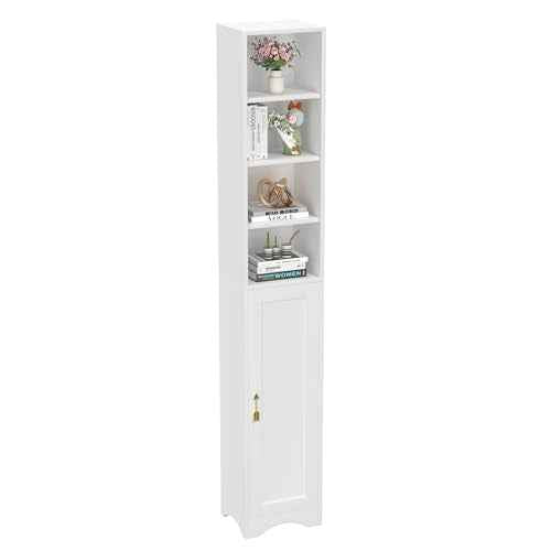 Narrow Bookcase with 6 Adjustable Shelves