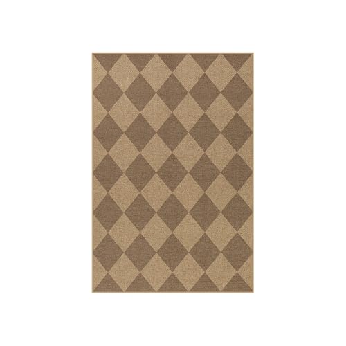Checkered Easy Jute Front Door Mat