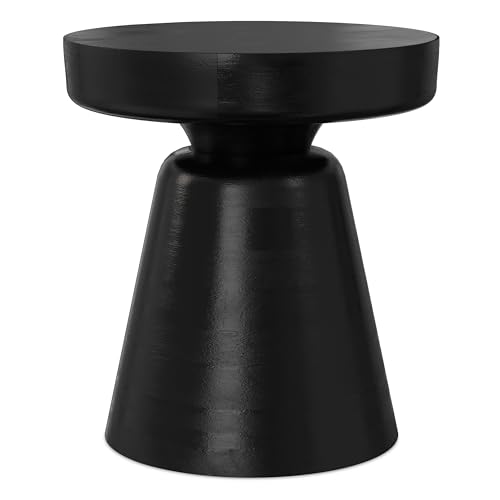 Robbie 16" Wide Solid Wood Rectangular End Table in Black