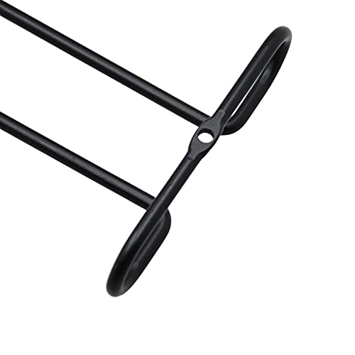 10 Inch Wine Glass Rack Under Cabinet Shelf Stemware Storage Hanging Hanger Organizer Glasses Holder with Drying Under Counter Metal for Kitchen and Bar Set of 4 Black (4 Count)