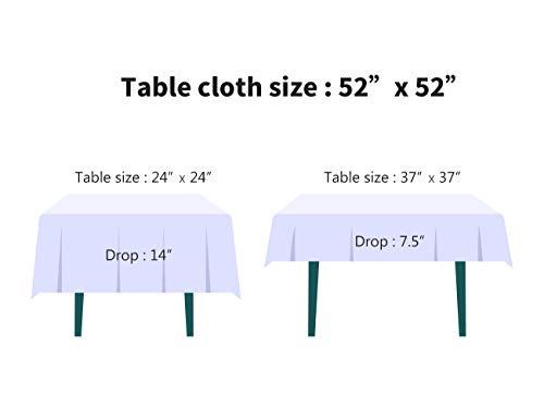 Small White Square Tablecloth 52x52 Inch