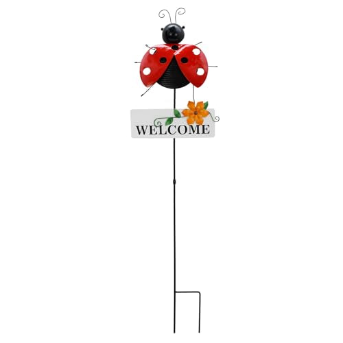 30" H Metal Ladybug Garden Stake