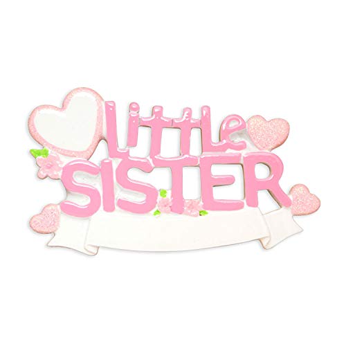 Personalized Little Sister Ornament for Christmas Tree 2025 with Custom Name and Year