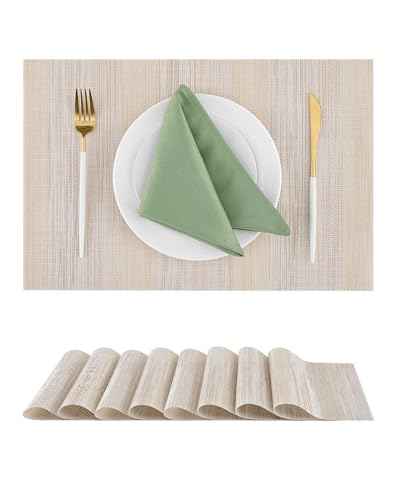 Lightsteel Beige with Yellow Placemats Set of 8 (8 Count)