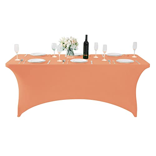 Spandex Table Cover for 6Ft or 4fT or 8ft Table Universal Fitted Stretch Tablecloth for Party