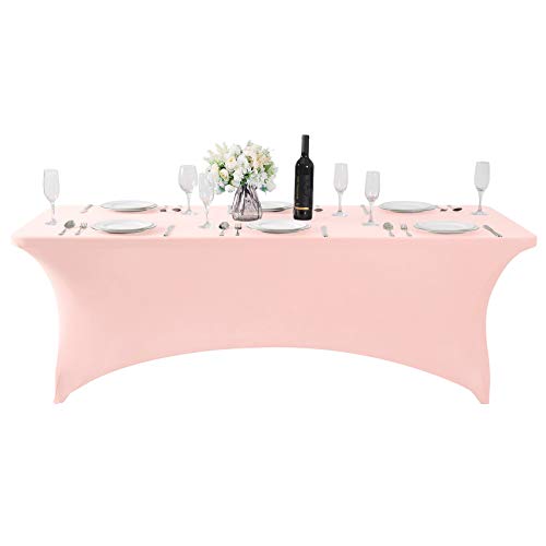 2Pack Spandex Table Cover for 6Ft or 4fT or 8ft Table Universal Fitted Stretch Tablecloth for Party (2 Count)