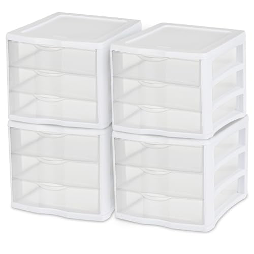Wide 3 Drawer Storage Unit for Bedroom and Dresser (4 Count)