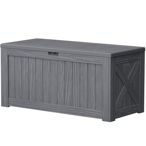 120 Gallon Deck Box Resin Outdoor Storage Box Waterproof