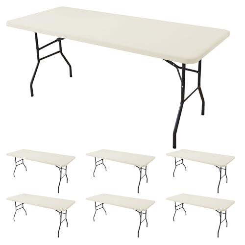 Fitted Tablecloth for 8 Foot Rectangle Tables (6 Count)