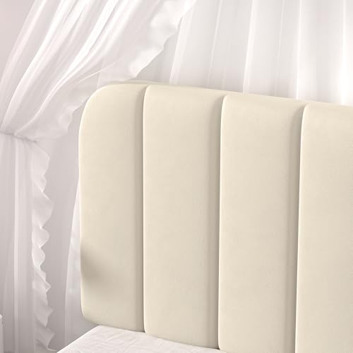 Twin Size Bed Frame with Upholstered Headboard