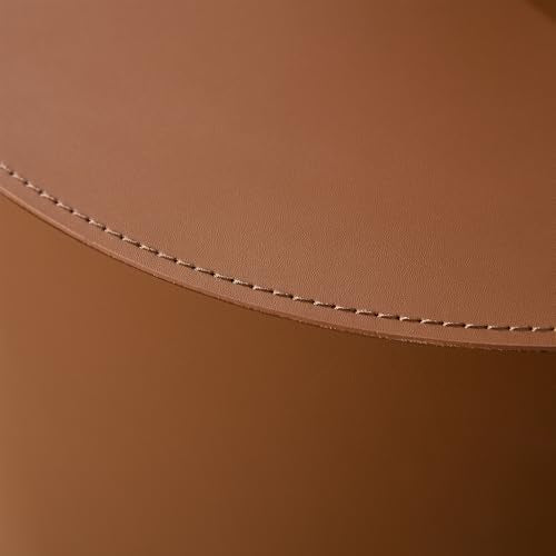 19.09" Modern Leather Round Coffee Table Set