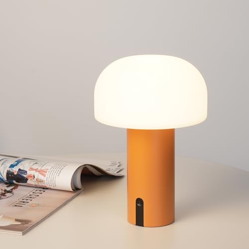 Small Cordless Mushroom Table Lamp