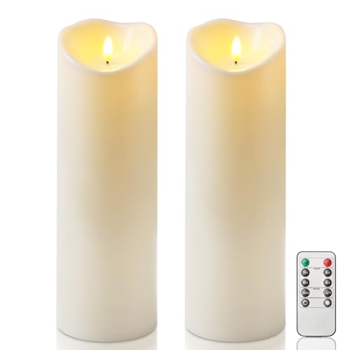 4"x12" Outdoor Waterproof Flameless Candles with Timers and Remote Control (2 Count)