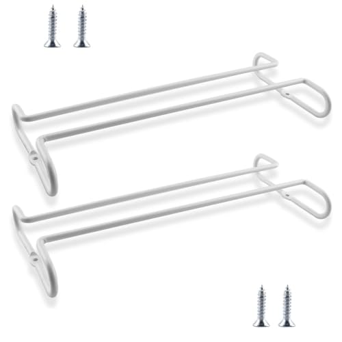 2 Pack 10.3 Inch Under Cabinet Hanging Wine Glass Racks (2 Count)